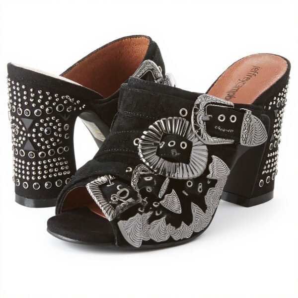 Sandali Jeffrey Campbell Punta Chiusa Nero Suede Donna