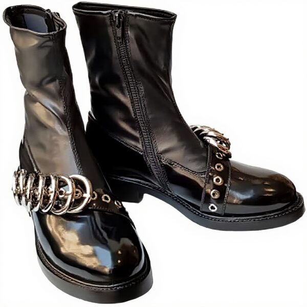 Stivali Jeffrey Campbell Biker Pelle Fibbia Donna