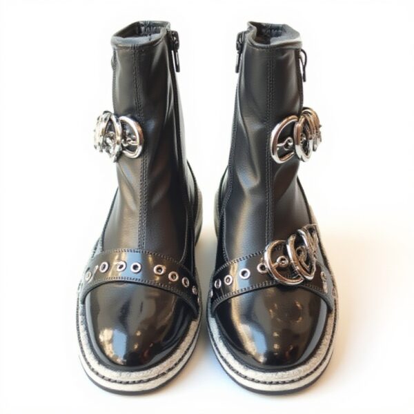 Stivali Jeffrey Campbell Biker Pelle Fibbia Donna