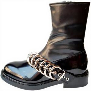 Stivali Jeffrey Campbell Biker Pelle Fibbia Donna