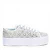 Sneaker Jeffrey Campbell Zomg Lace Panna Tela Plateau Donna