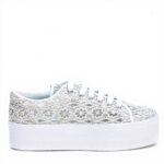 Sneaker Jeffrey Campbell Zomg Lace Panna Tela Plateau Donna