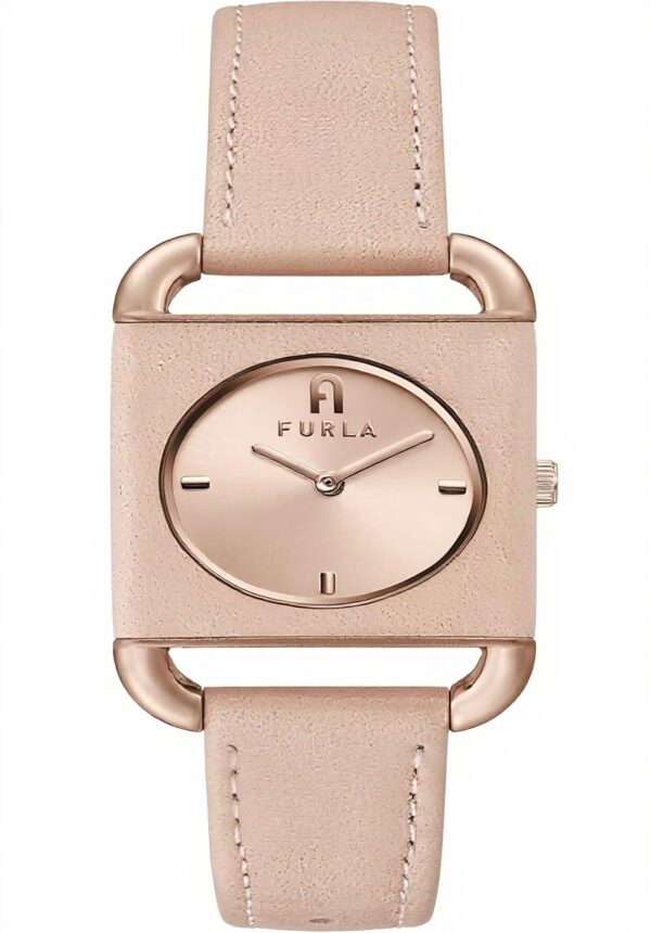 Orologio Furla Elegante Quadrante Rosa Cinturino Pelle