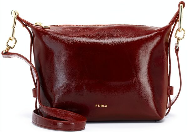 Furla borsa a tracolla pelle vernice Rubino donna elegante