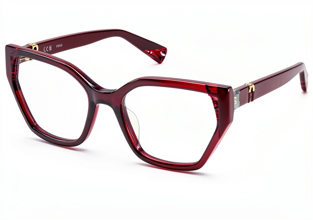 Occhiali FURLA OPT FRAMES in acetato trasparente grigio su sfondo neutro