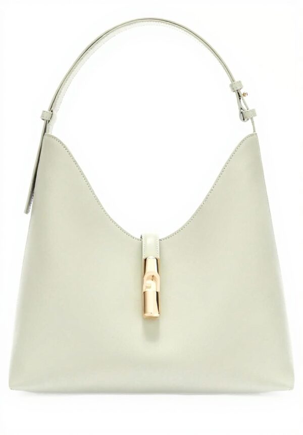 Borsa a spalla Furla Goccia Light Salvia pelle regolabile