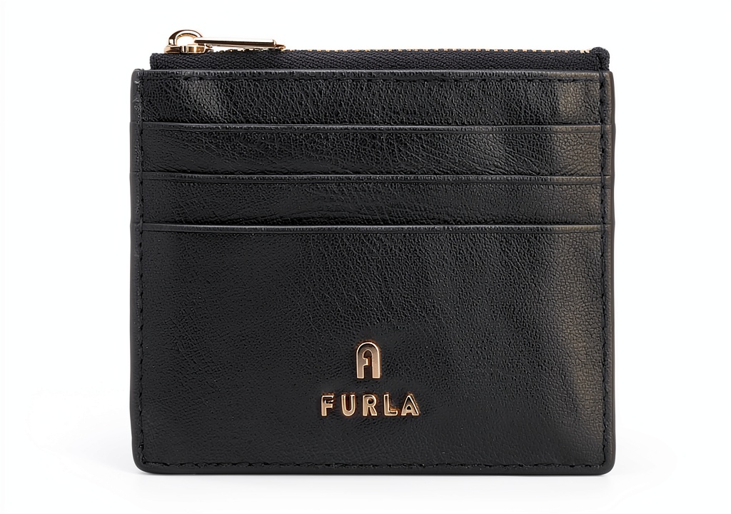 FURLA Zipped Card Case in uso con carte e accessori
