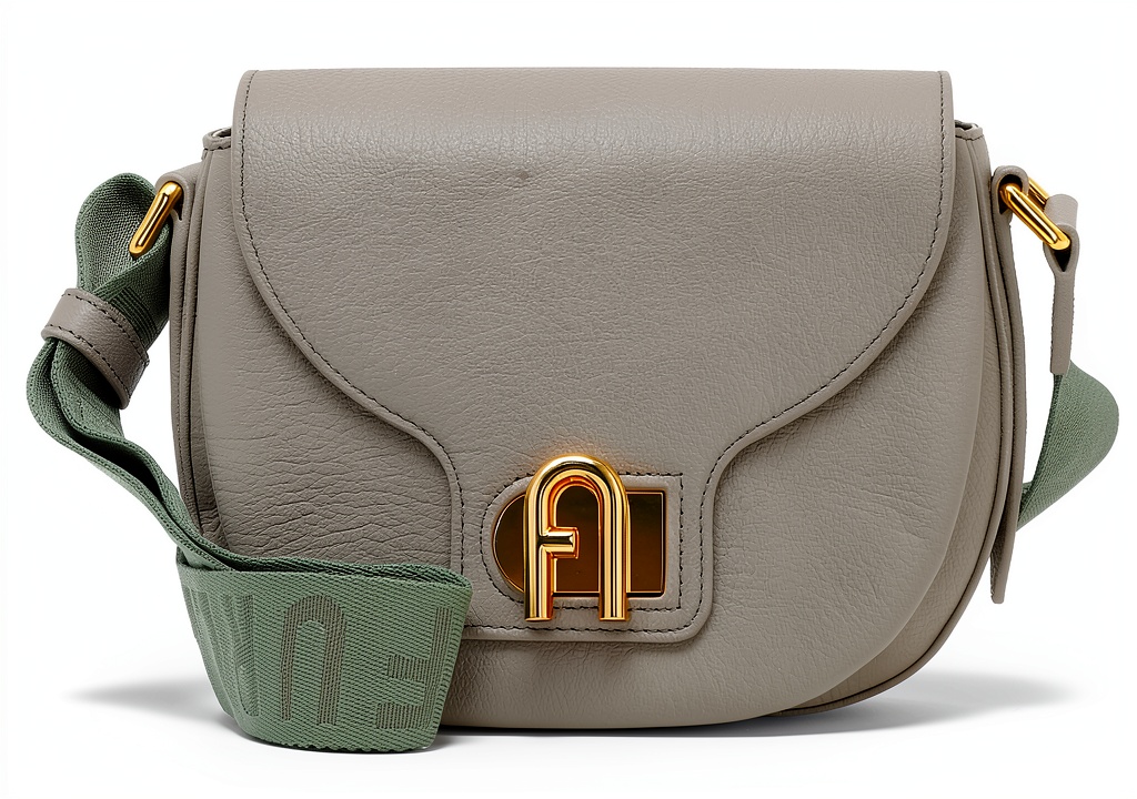 Furla Lotus Mini borsa a tracolla in pelle agave su sfondo neutro