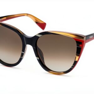 Sunglasses Furla Cellulose Acetate Beige Horn Black Unisex-0