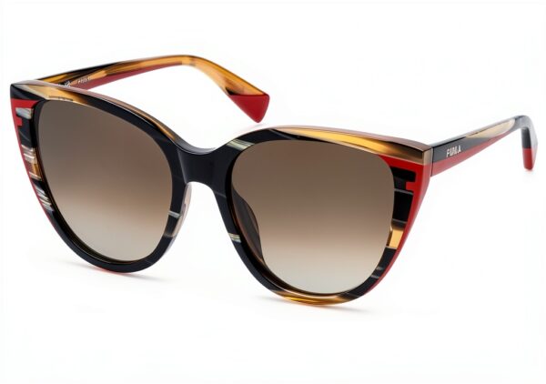 Sunglasses Furla Cellulose Acetate Beige Horn Black Unisex-0