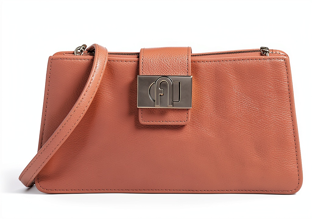 Donna che indossa la Furla Mini borsa 1927 Tulle con un outfit casual elegante in un bar
